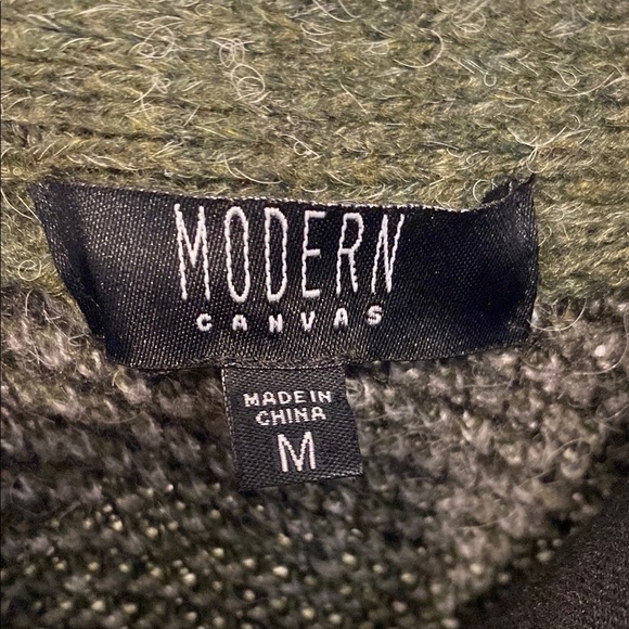 Cardigan Cabincore Gorpcore Camo Modern Canvas Open Front Pockets Green Medium - Picture 2 of 7